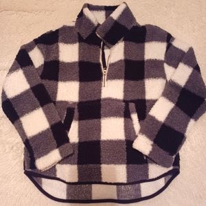 Old Navy black and white jacket.... fleece half zip pullover